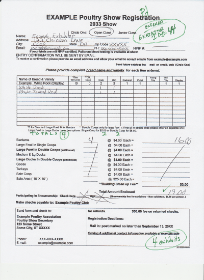 poultry show exhibitors main screen